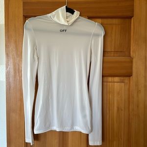 Off-White Virgil Abloh Viscose Blend Long-Sleeve Turtleneck Top size 38